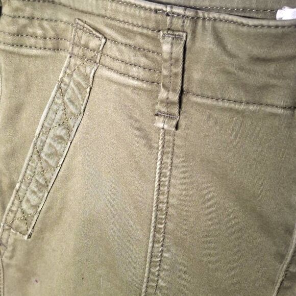 Anthropologie Austen Skinny Cargo Pants – Olive Green, Embroidered Floral, Women - Picture 5 of 9